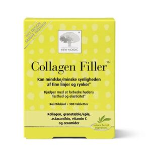 New Nordic Skin Care Collagen Filler Tabletter Kosttilskud 300 stk - Hår og negle vitaminer - Vitaminer til huden - Hår vitamin, vitaminer til negle