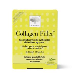 New Nordic Skin Care Collagen Filler Tabletter Kosttilskud 60 stk - Hår og negle vitaminer - Vitaminer til huden - Hår vitamin, vitaminer til negle