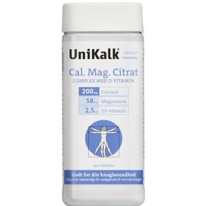 Unikalk Cal-Mag-Citrat Tabletter Kosttilskud 140 stk - D-Vitamin Børn - Kalktilskud