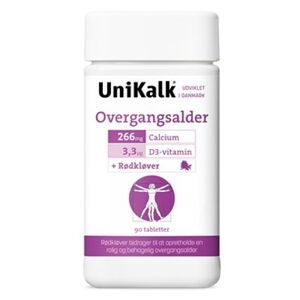 UniKalk Overgangsalder Kosttilskud 90 stk - D-Vitamin Børn - Kosttilskud overgangsalder