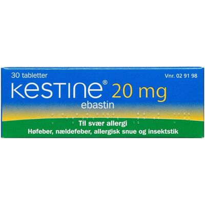 Almirall Kestine 20 mg 30 stk - Allergimedicin Almirall Kestine 20 mg 30 stk - Allergimedicin