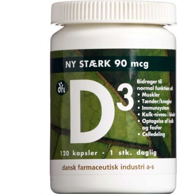 Dansk Farmaceutisk Industri D3-Vitamin Stærk Kapsler 90 μg - Kosttilskud Dansk Farmaceutisk Industri D3-Vitamin Stærk Kapsler 90 μg - Kosttilskud