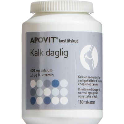 Apovit Kalk Daglig Tabletter Kosttilskud 180 stk Apovit Kalk Daglig Tabletter Kosttilskud 180 stk