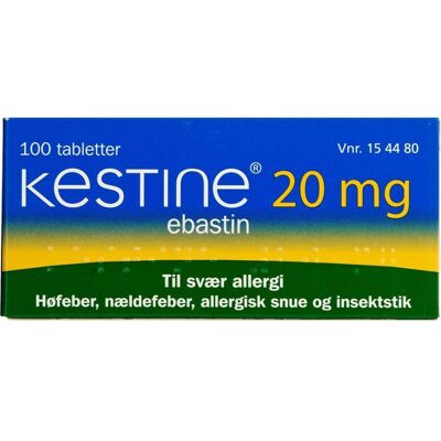 Almirall Kestine 20 mg 100 stk Filmovertrukne tabletter Almirall Kestine 20 mg 100 stk Filmovertrukne tabletter