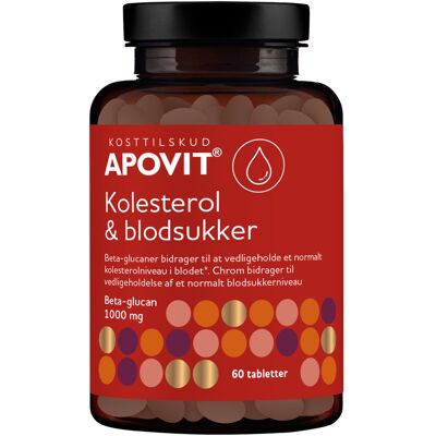 Apovit Kolesterol og Blodsukker Kosttilskud 60 stk Apovit Kolesterol og Blodsukker Kosttilskud 60 stk