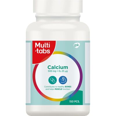Multi-tabs Calcium 500 mg +D3 mikg Kosttilskud 150 stk Multi-tabs Calcium 500 mg +D3 mikg Kosttilskud 150 stk