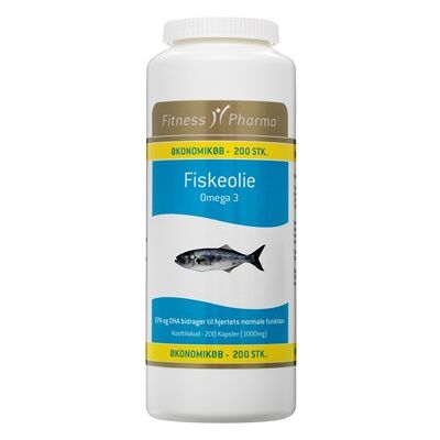 Fitness Pharma Fiskolie 1000mg - Hjertesundhed - 200 Kapsler Fitness Pharma Fiskolie 1000mg - Hjertesundhed - 200 Kapsler