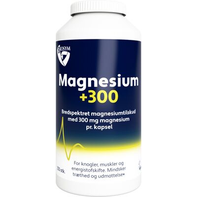 Biosym Magnesium +300 - Magnesium & Knoglestøtte - Kosttilskud Biosym Magnesium +300 - Magnesium & Knoglestøtte - Kosttilskud