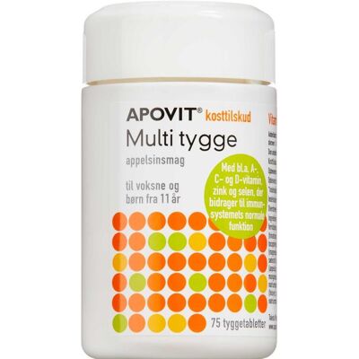 Apovit Multi Appelsin Kosttilskud 75 stk Apovit Multi Appelsin Kosttilskud 75 stk