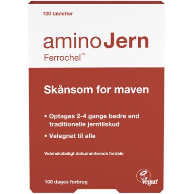 AminoJern Ferrochel Kosttilskud 100 stk AminoJern Ferrochel Kosttilskud 100 stk