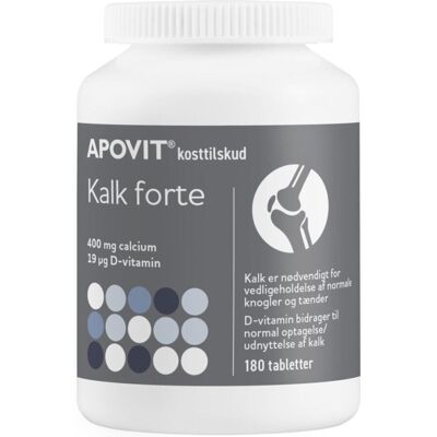 Apovit Kalk Forte Kosttilskud 180 stk Apovit Kalk Forte Kosttilskud 180 stk