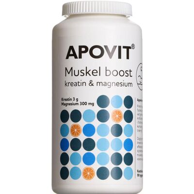 Apovit Muskel Boost Kreatin Og Magnesium Kosttilskud 90 stk Apovit Muskel Boost Kreatin Og Magnesium Kosttilskud 90 stk