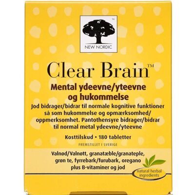 Nordic Clear Brain - Naturlige Ekstrakter & Vitaminer - Hukommelse & Fokus Nordic Clear Brain - Naturlige Ekstrakter & Vitaminer - Hukommelse & Fokus