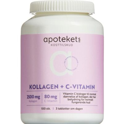 Apotekets Kollagen + C-Vitamin Kosttilskud 100 stk Apotekets Kollagen + C-Vitamin Kosttilskud 100 stk