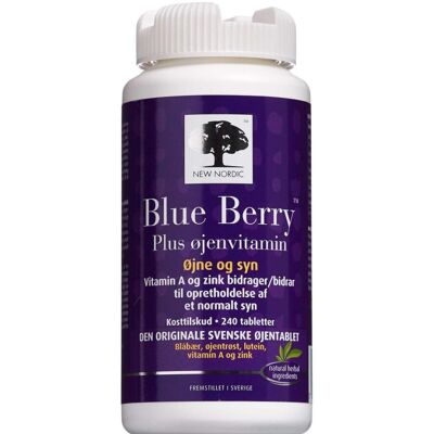 New Nordic Blueberry Plus Øjenvitamin 240 Tabletter - Øjenhelse Support New Nordic Blueberry Plus Øjenvitamin 240 Tabletter - Øjenhelse Support