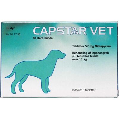 Capstar Vet. til store hunde 57 mg 6 stk Tabletter Capstar Vet. til store hunde 57 mg 6 stk Tabletter