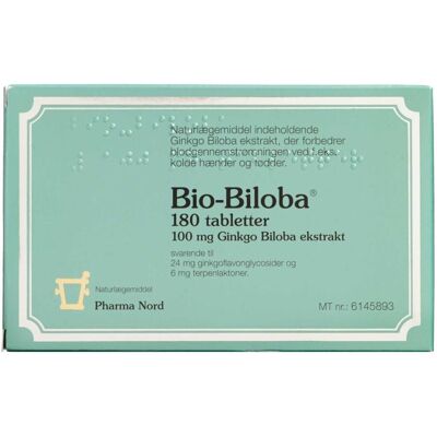 Pharma Nord Bio-Biloba 100 mg tabletter Naturlægemiddel 180 stk Pharma Nord Bio-Biloba 100 mg tabletter Naturlægemiddel 180 stk