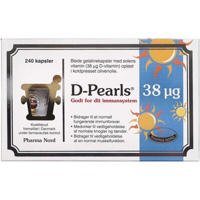 Pharma Nord D-Pearls 38 Mikg Kosttilskud 240 stk Pharma Nord D-Pearls 38 Mikg Kosttilskud 240 stk