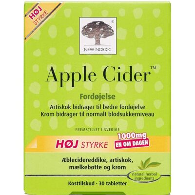 New Nordic Æblecider - Fordøjelse & blodsukkerstøtte - 30 Tabletter New Nordic Æblecider - Fordøjelse & blodsukkerstøtte - 30 Tabletter