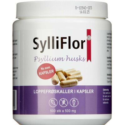 SylliFlor Psylliumskaller - 500 Kapsler Kosttilskud SylliFlor Psylliumskaller - 500 Kapsler Kosttilskud
