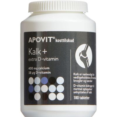 APOVIT Kalk +extra D-vitamin Kosttilskud 180 stk APOVIT Kalk +extra D-vitamin Kosttilskud 180 stk