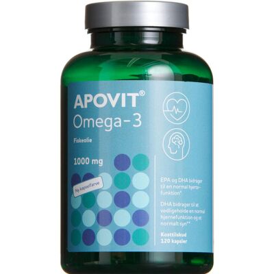 APOVIT Omega-3 1000 mg Kosttilskud 120 stk APOVIT Omega-3 1000 mg Kosttilskud 120 stk