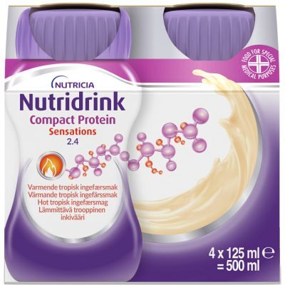 Nutridrink Compact Protein Sensations Hot Tropisk Ingefær 4 x 125 ml Nutridrink Compact Protein Sensations Hot Tropisk Ingefær 4 x 125 ml