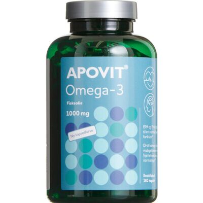 APOVIT Omega-3 1000 mg Kosttilskud 180 stk APOVIT Omega-3 1000 mg Kosttilskud 180 stk