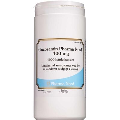 Glucosamin "Pharma Nord" 400 mg 1000 stk Kapsler, hårde Glucosamin "Pharma Nord" 400 mg 1000 stk Kapsler, hårde