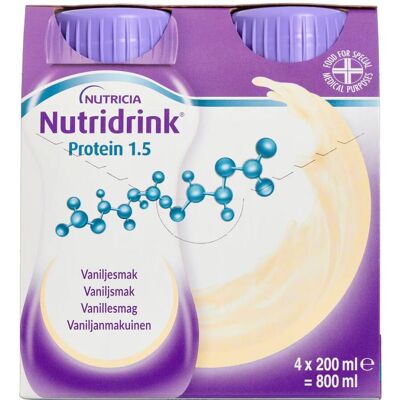Nutridrink Protein 1,5 Vanilje 4 x 200 ml Nutridrink Protein 1,5 Vanilje 4 x 200 ml