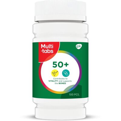 Multi-tabs 50+ Multivitamin + Calcium - Kosttilskud Multi-tabs 50+ Multivitamin + Calcium - Kosttilskud