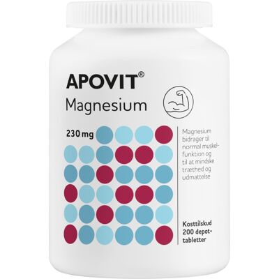 Apovit Magnesium 230 mg Depot Kosttilskud 200 stk Apovit Magnesium 230 mg Depot Kosttilskud 200 stk