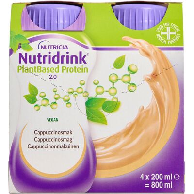 Nutridrink Plantebaseret Protein 2.0 Cappuccino 4 x 200 ml Nutridrink Plantebaseret Protein 2.0 Cappuccino 4 x 200 ml