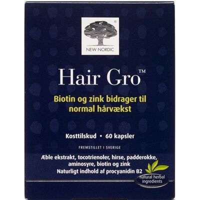 New Nordic Hair Gro Kapsler - Hår, Hud & Negle - 60 Kapsler New Nordic Hair Gro Kapsler - Hår, Hud & Negle - 60 Kapsler