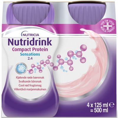 Nutridrink Compact Protein Sensations Cool Rød Frugtsmag 4 x 125 ml Nutridrink Compact Protein Sensations Cool Rød Frugtsmag 4 x 125 ml