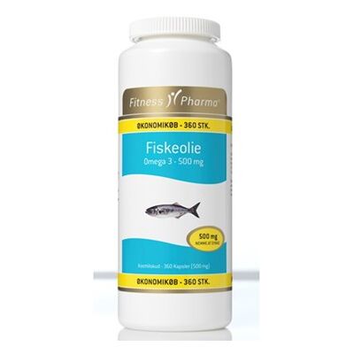 Fitness Pharma Fiskolie 500 mg - Omega 3 - 360 kapsler Fitness Pharma Fiskolie 500 mg - Omega 3 - 360 kapsler