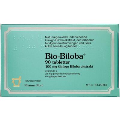 Pharma Nord Bio-Biloba 100 mg tabletter Naturlægemiddel 90 stk Pharma Nord Bio-Biloba 100 mg tabletter Naturlægemiddel 90 stk