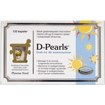 Pharma Nord D-Pearls Bio-Vitamin D3 1000 IU - 90 Kapsler Pharma Nord D-Pearls Bio-Vitamin D3 1000 IU - 90 Kapsler