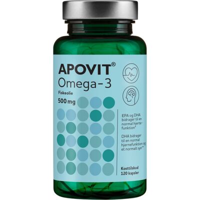 Apovit Omgea-3 500 Mg Kosttilskud 120 stk Apovit Omgea-3 500 Mg Kosttilskud 120 stk
