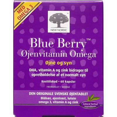 New Nordic Blåbær Omega 3 Kapsler - Øjenvitaminer New Nordic Blåbær Omega 3 Kapsler - Øjenvitaminer