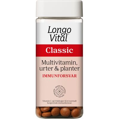 Longo Vital Classic - Multivitamin med urter, vitaminer D, A - Immunforsvar Longo Vital Classic - Multivitamin med urter, vitaminer D, A - Immunforsvar