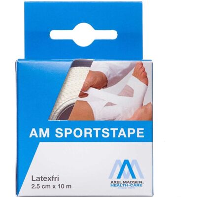 Axel Madsen AM Sportstape Latexfri 2,5 cm x 10 m Medicinsk udstyr 1 stk Axel Madsen AM Sportstape Latexfri 2,5 cm x 10 m Medicinsk udstyr 1 stk