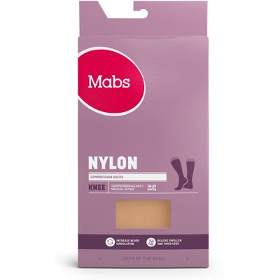 Mabs Nylon Cotton Knee Wide Sand Medium Medicinsk udstyr 1 par Mabs Nylon Cotton Knee Wide Sand Medium Medicinsk udstyr 1 par