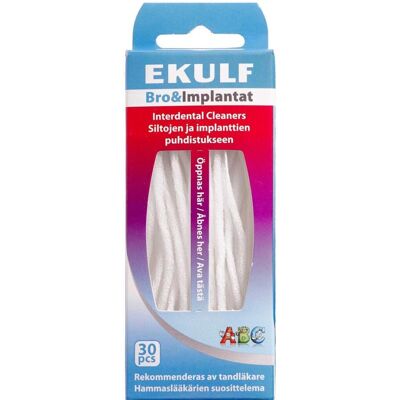 EKULF tandtråd til broer og implantater - Effektiv mundhygiejne EKULF tandtråd til broer og implantater - Effektiv mundhygiejne
