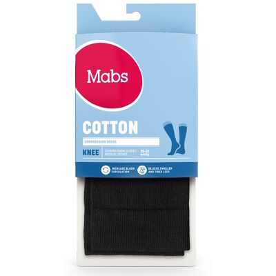 Mabs Cotton Knee Black Small Medicinsk udstyr 1 par Mabs Cotton Knee Black Small Medicinsk udstyr 1 par