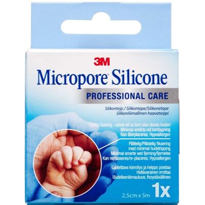 3M Micropore Silikone Tape - 2,5cm x 5m - Medicinsk tape 3M Micropore Silikone Tape - 2,5cm x 5m - Medicinsk tape