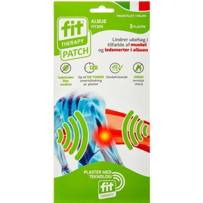 Fit Albue Plaster - Vandafvisende Smertelindring - 3 stk. Fit Albue Plaster - Vandafvisende Smertelindring - 3 stk.