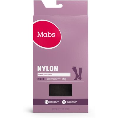 Mabs Sorte Nylon Knækompressionsstrømper - Medicinsk Udstyr Mabs Sorte Nylon Knækompressionsstrømper - Medicinsk Udstyr