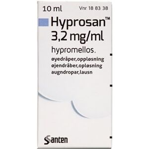 Santen oy Hyprosan 3,2 mg/ml 10 ml Øjendråber, opløsning - Kunstig Tårevæske- Produkter til øjnene