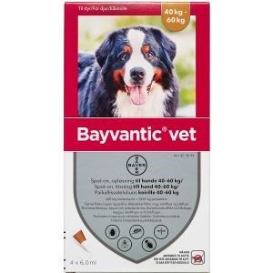 Bayer animal health (dk) Bayvantic Vet. 600+3000 mg 24 ml Spot-on, opløsning - Flåtmiddel - Loppemiddel